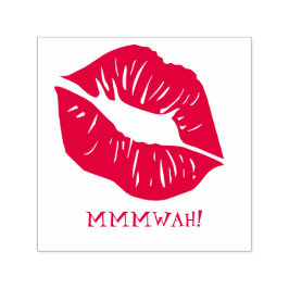 Sello Automático Texto personalizado de los labios rojos