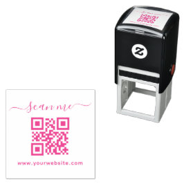 Sello Automático Texto personalizado del script y código QR  