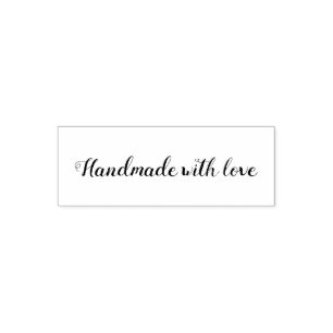 Sello Automático Texto personalizado hecho a mano con amor