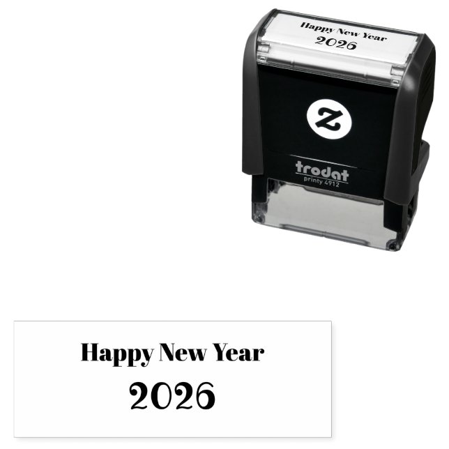 Sello Automático Texto personalizado moderno Feliz Año Nuevo (In Situ)