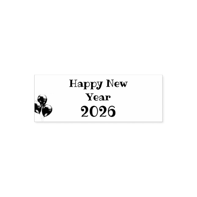 Sello Automático Texto personalizado moderno Feliz Año Nuevo (Diseño)