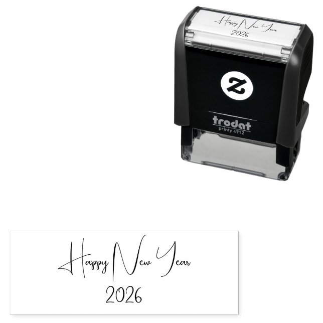 Sello Automático Texto personalizado moderno Feliz Año Nuevo (In Situ)