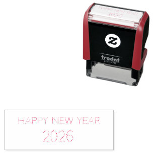 Sello Automático Texto personalizado moderno Feliz Año Nuevo