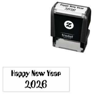 Sello Automático Texto personalizado moderno Feliz Año Nuevo