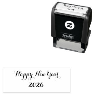 Sello Automático Texto personalizado moderno Feliz Año Nuevo