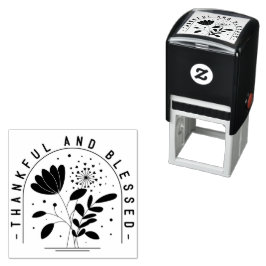 Sello Automático Thankful And Blessed Typography 