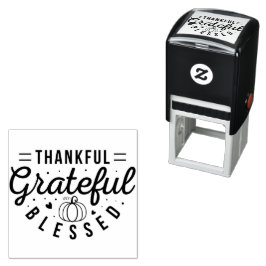Sello Automático Thankful Grateful Blessed Typography 