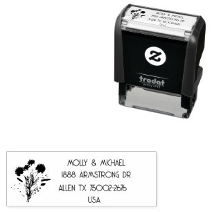 Sello Automático Thistle Scottish Floral Wedding Return Address