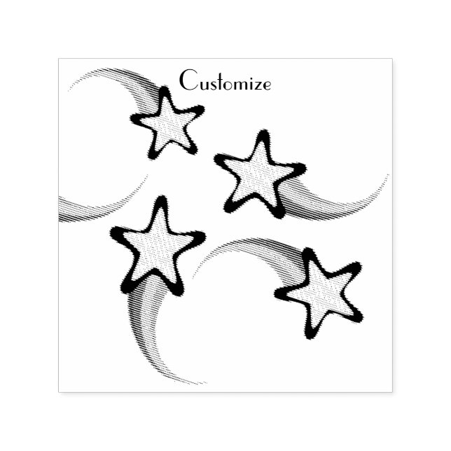 Sello Automático Thunder_Cove: Estrellas de tiro con arco iris (Diseño)