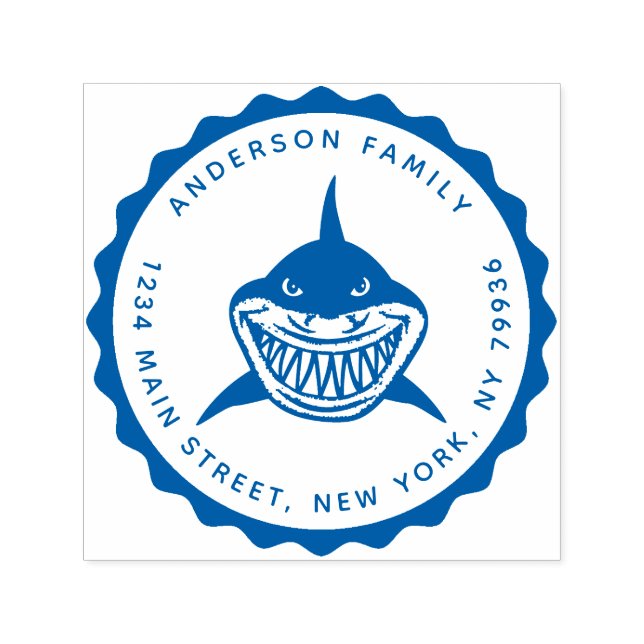 Sello Automático Tiburón, crea tu propio nombre familiar (Diseño)