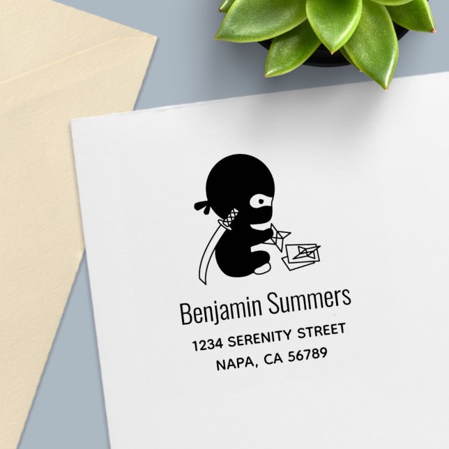 Sello Automático Tiny Ninja Folding Origami Star Address (Subido por el creador)