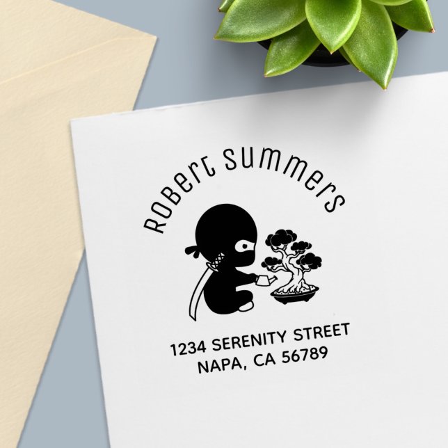 Sello Automático Tiny Ninja Watering Bonsai Tree Arch Address (Subido por el creador)