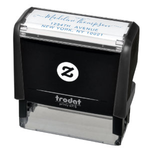 Sello Automático Tipografía de escritura moderna azul de la marina