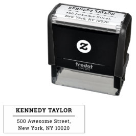 Sello Automático Tipografía de moda Texto Nombre personalizado Dire