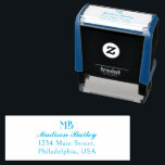 Sello Automático Tipografía decorativa monográfica | Retorno azul t<br><div class="desc">Tipografía decorativa monográfica | Sello de autotinta Dusty Blue Return</div>