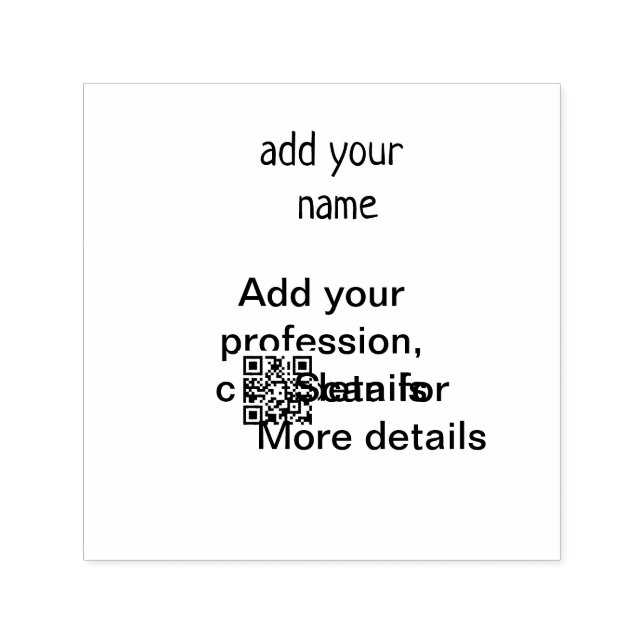 Sello Automático Título QR de nombre de texto simple mínimo (Diseño)