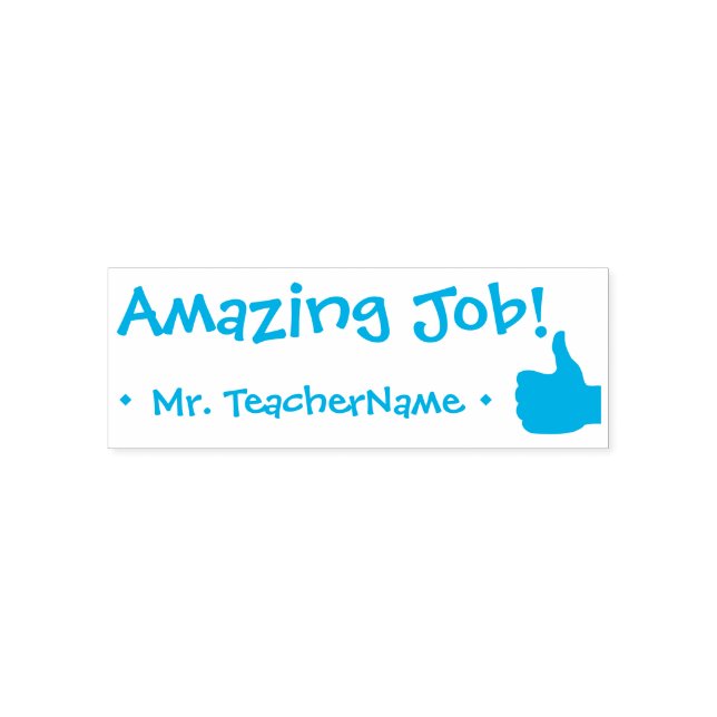 Sello Automático "¡Trabajo asombroso!" + Nombre del profesor Person (Diseño)