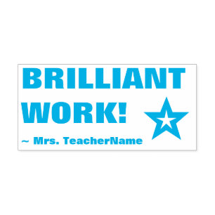 Sello Automático ¡TRABAJO BRILLANTE! Estampado de goma de tutor