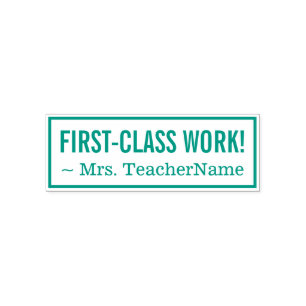 Sello Automático "¡TRABAJO DE PRIMERA CLASE!" + Nombre del profesor