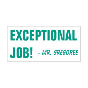 Sello Automático "¡TRABAJO EXCEPCIONAL!" + Nombre del educador Pers