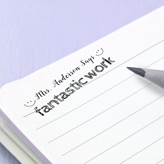 Sello Automático Trabajo Fantástico Personalizado de Fomento Simple (Simple Encouragement Personalized Fantastic Work Self-inking Stamp)