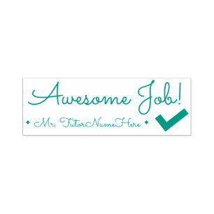Sello Automático "¡Trabajo Increíble!" + Nombre del Instructor Sell