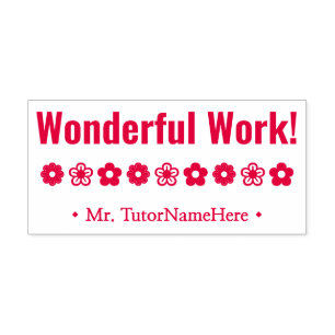 Sello Automático "¡Trabajo maravilloso!" + Nombre del instructor Pe