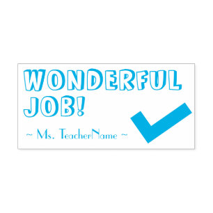 Sello Automático "¡TRABAJO MARAVILLOSO!" + Personalizado Tutor Nomb