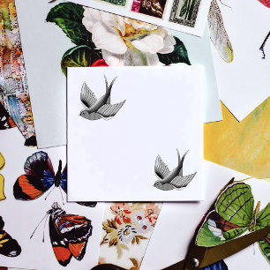 Sello Automático Tragar el tatuaje azul rojo