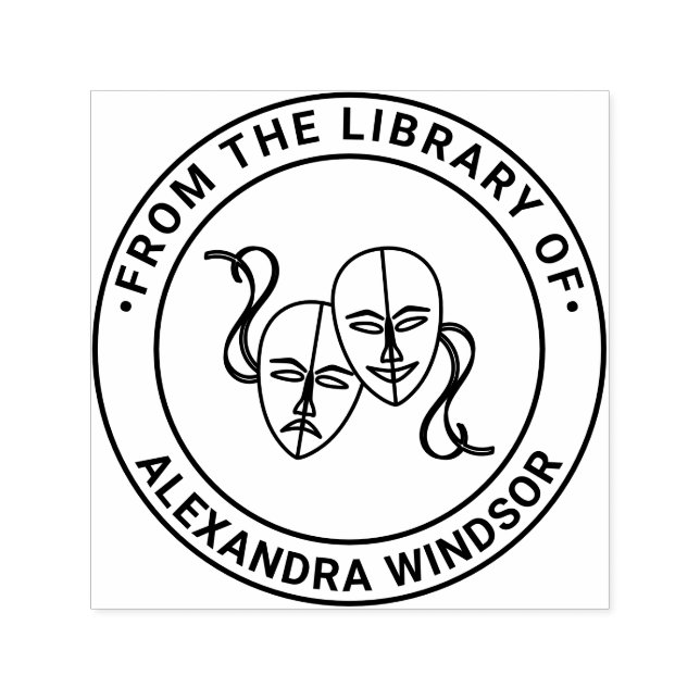 Sello Automático Tragedia Cine de Comedia Máquina Nombre del Libro  (Diseño)