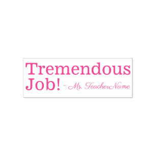Sello Automático "¡Tremendo trabajo!" + Nombre del educador Persona