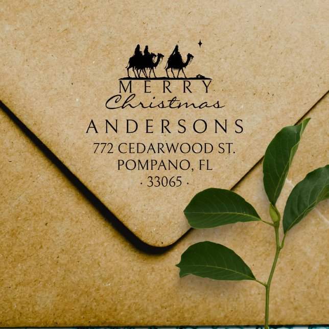 Sello Automático Tres Reyes Elegantes Navidades Dirección De Regres (Subido por el creador)