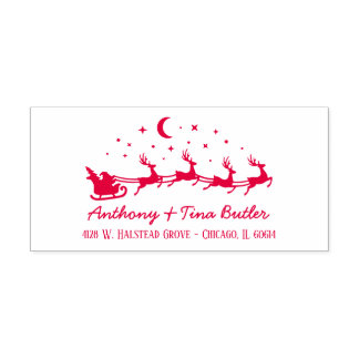 Sello Automático Trineo de Santa y Reno Navideños Personalizado 
