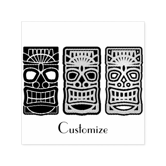 Sello Automático Triple escultura tiki Thunder_Cove (Diseño)