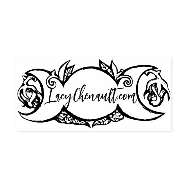 Sello Automático Triple flor lunar símbolo pagano de la luna (Diseño)