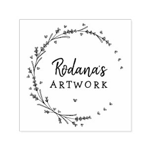 Sello Automático Tu obra de arte Corona de Corazones de Lavanda