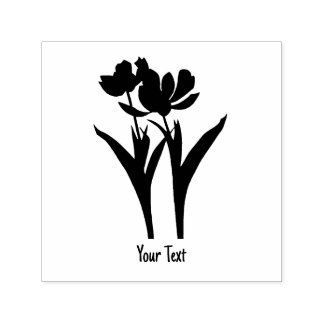 Sello Automático Tulipanes con texto