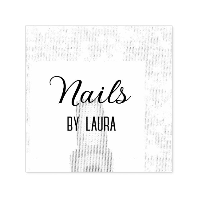 Sello Automático Turquoise verde azulada agate aqua nails add name  (Diseño)