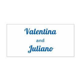 Sello Automático Typography Style Minimalist Blue Wedding Stamp