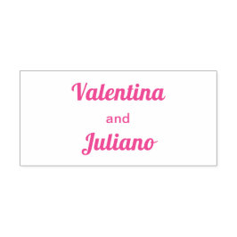 Sello Automático Typography Style Minimalist Pink Wedding Stamp