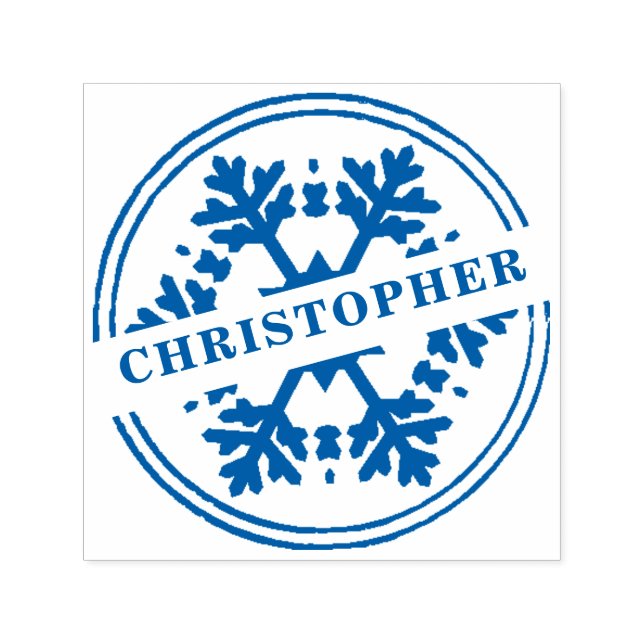 Sello Automático Un copo de nieve ruso y tu nombre (Diseño)