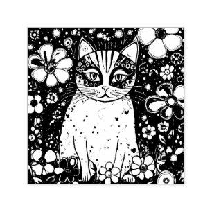 Sello Automático Un gato colorido