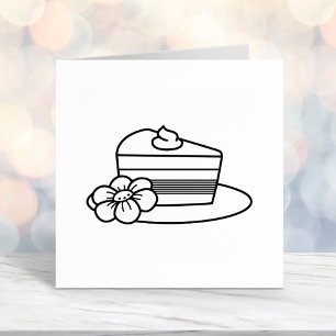 Sello Automático Un trozo de pastel en una placa