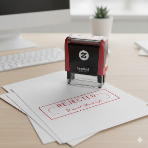 Sello Automático Único y elegante 'RECHAZADO' con firma personaliza