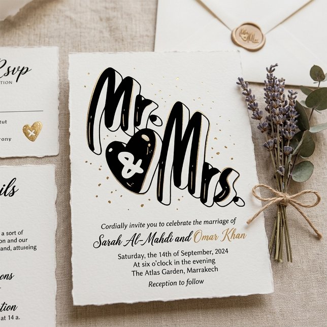 Sello Automático Unique Mr and Mrs Marriage Keepsake (Subido por el creador)