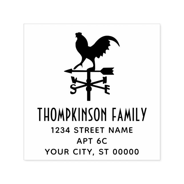 Sello Automático Veleta rústica #3 Nombre Dirección de devolución (Diseño)