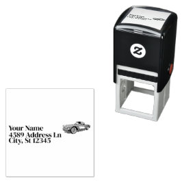 Sello Automático Verde azulado 59 Corvette Carro Rojo Fondo de expl