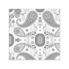 Sello Automático Vibrante Patrón Floral Blanco Paisley Boho