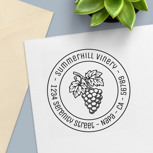 Sello Automático Viñedo de racimo de uvas Dirección redonda (Subido por el creador)