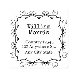 Sello Automático Vintage Botanical Square Custom Address Stamp